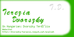 terezia dvorszky business card